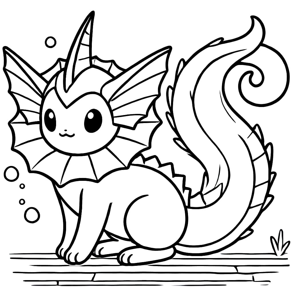 Tulostettava Vaporeon Värityskuva