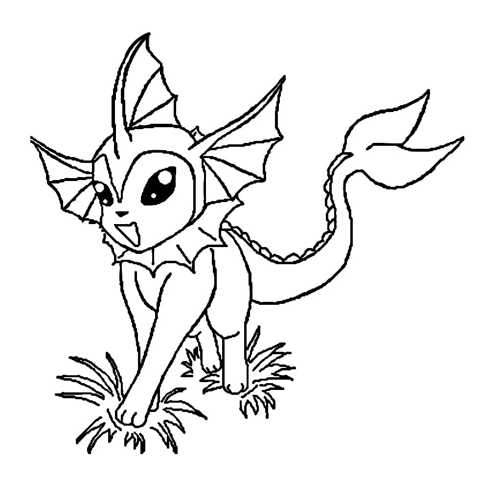 Vaporeon kävely Värityskuva