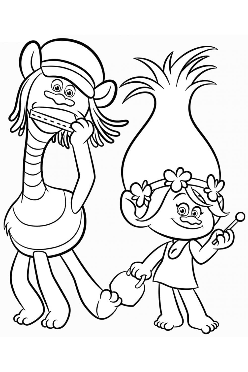 Trolls coloring page