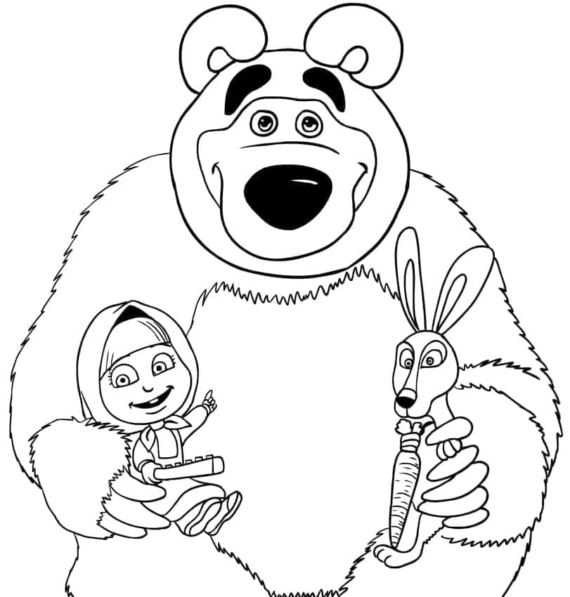 Masha ja karhu coloring page