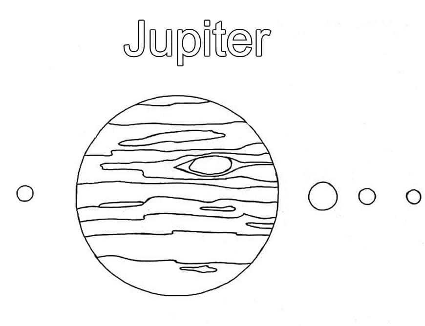 Planeetta Jupiter ilmainen lapsille Värityskuva