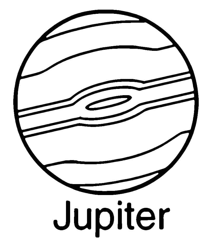 Planeetta Jupiter ilmainen Värityskuva