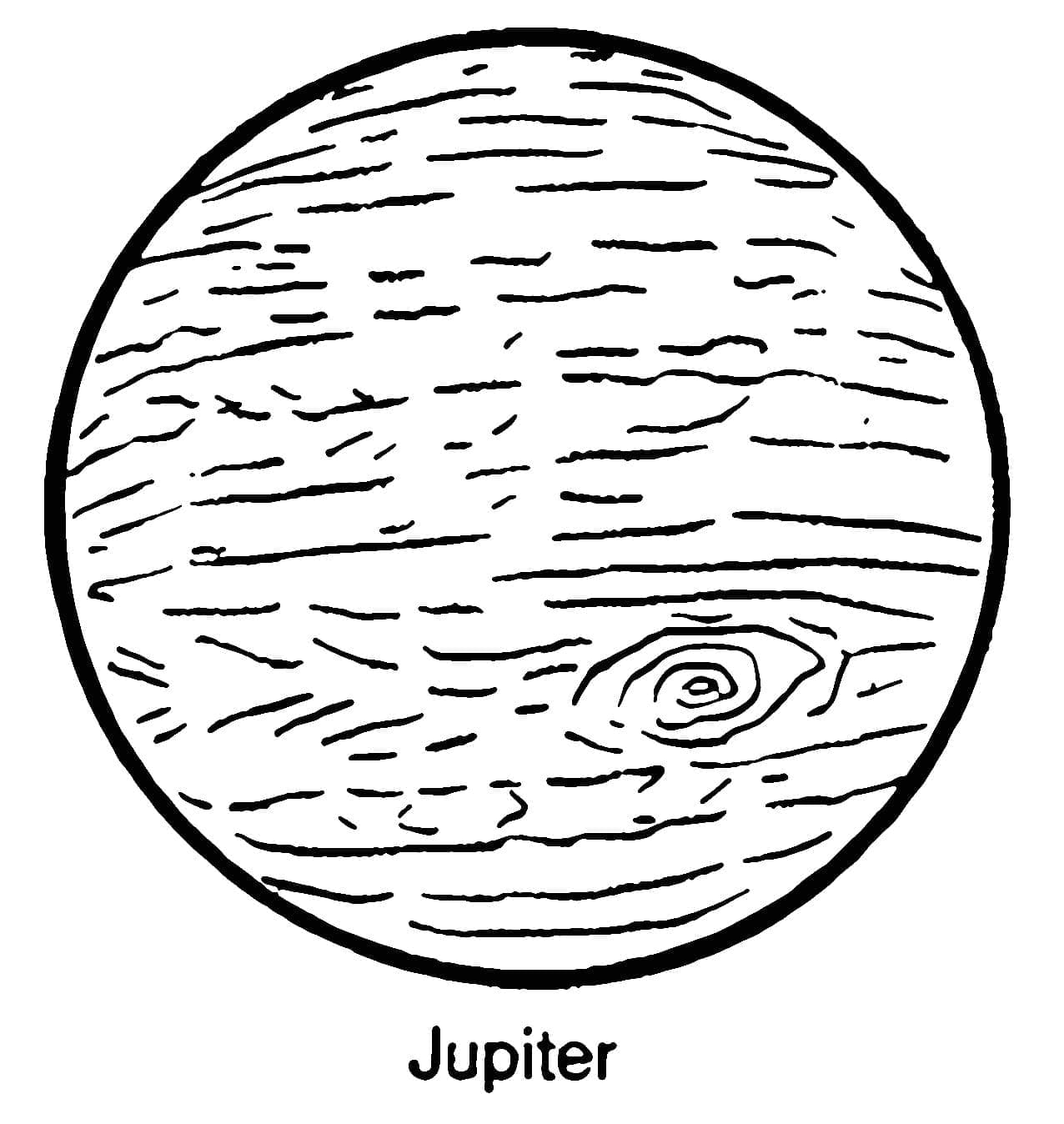 Planeetta Jupiter lapsille Värityskuva