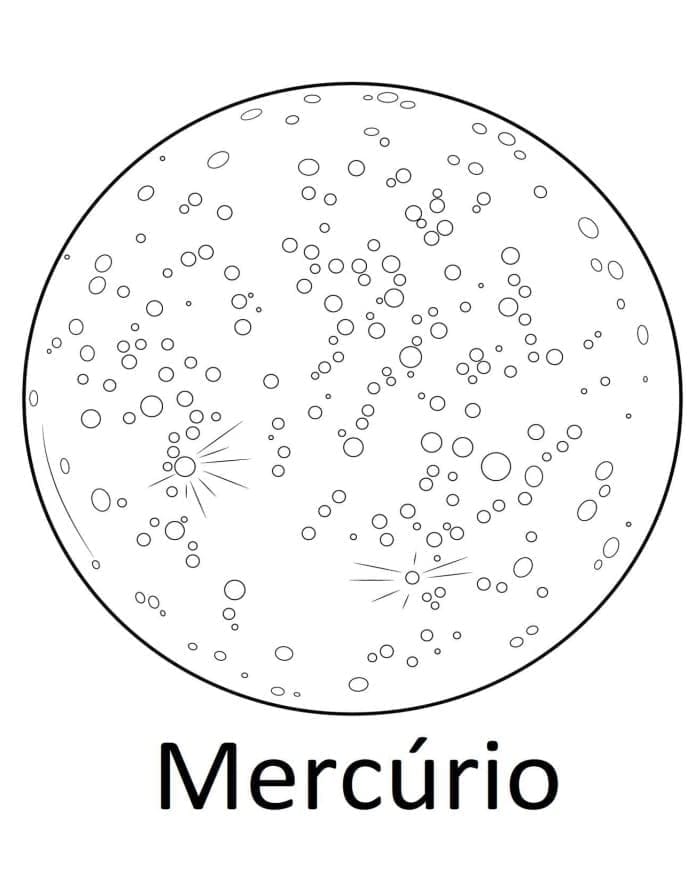 Planeetta Mercury ilmaiseksi lapsille Värityskuva