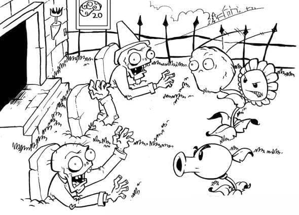 Plants vs Zombies coloring page