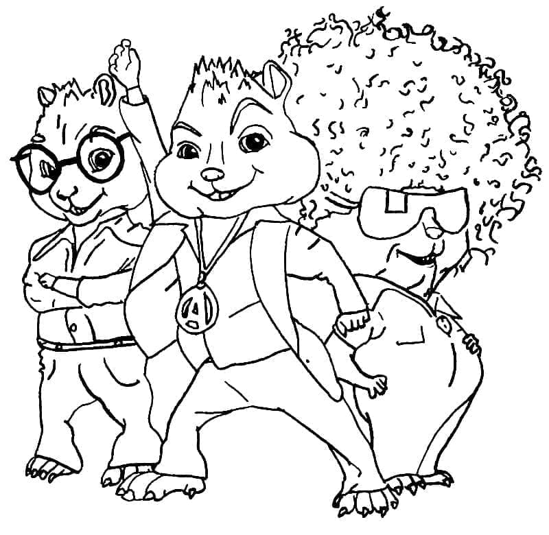 Alvin ja pikkuoravat coloring page