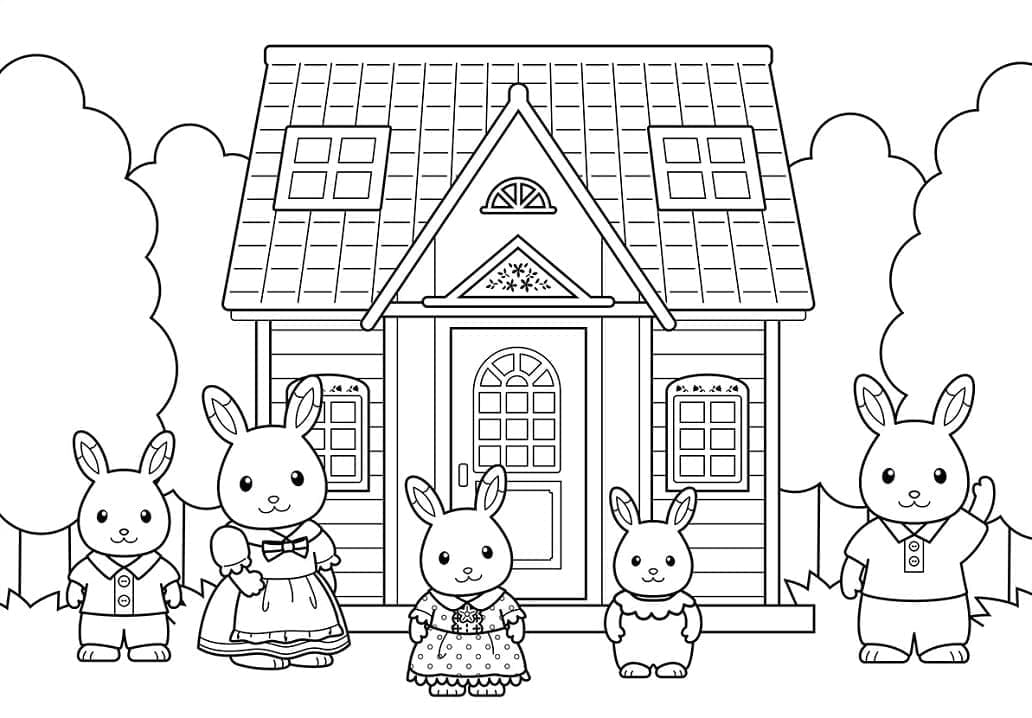 Sylvanian Families talo Värityskuva