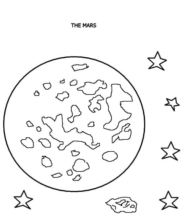 Täydellinen Mars planeetta Värityskuva