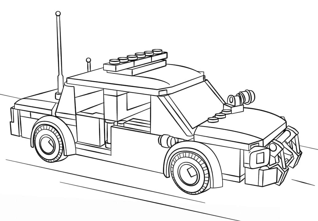 Tulostettava Lego City poliisiauto Värityskuva