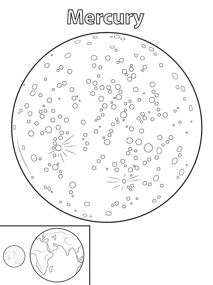 Tulostettava Merkuriuksen planeetta Värityskuva