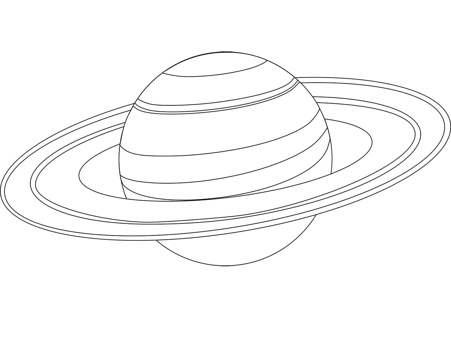 Tulostettava Saturnuksen planeetta Värityskuva