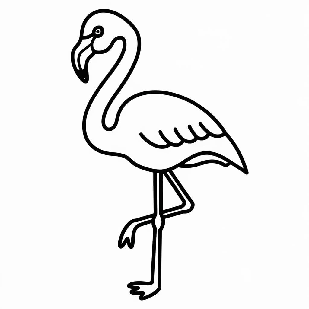 Flamingo outline ilmainen Värityskuva